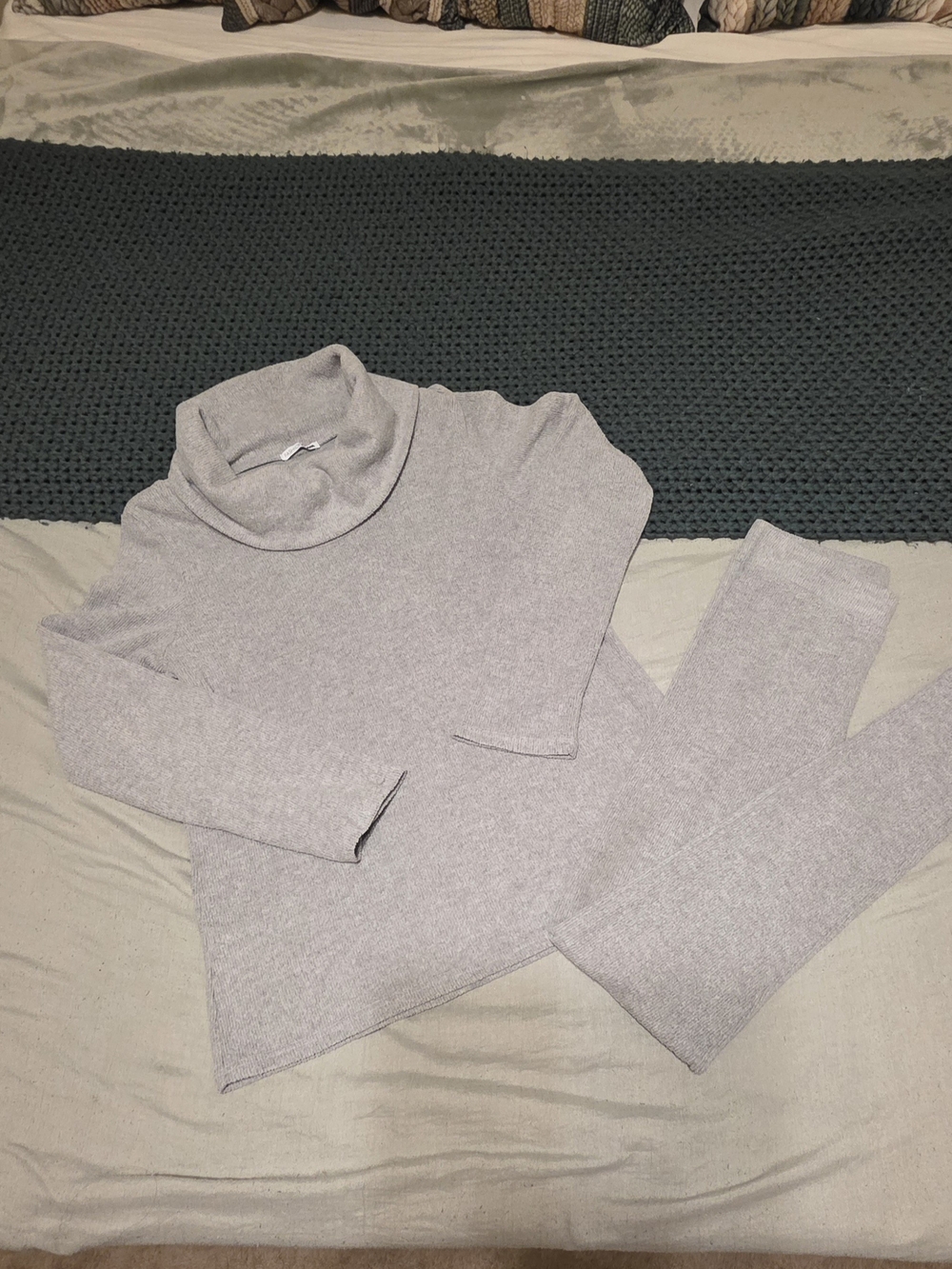 Fashion Nova Light Gray Cowl Neck Sweater Leggin Set Medium